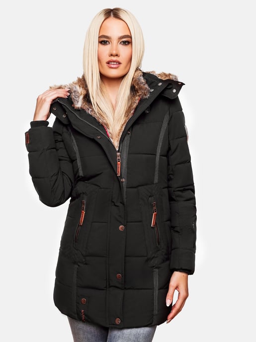 Marikoo Damen Winterjacke Nekoo mit Kunstfellkapuze & Teddy-Innenfutter - Image 6
