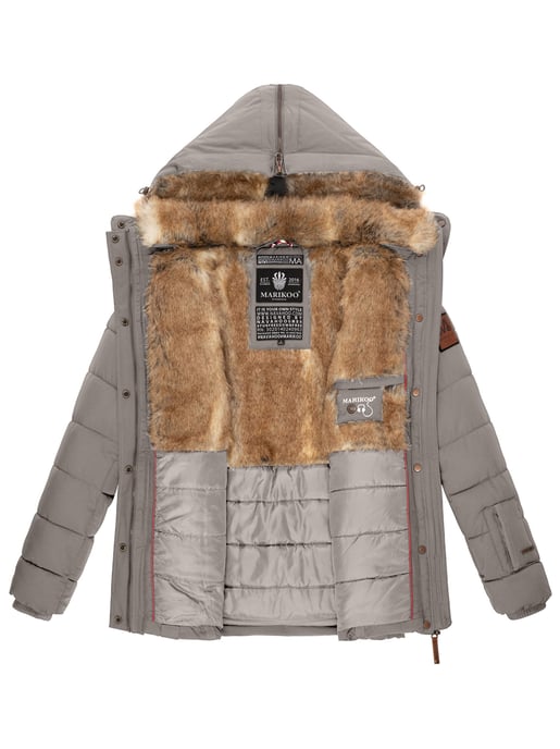 Marikoo Damen Winterjacke Nekoo mit Kunstfellkapuze & Teddy-Innenfutter - Image 5