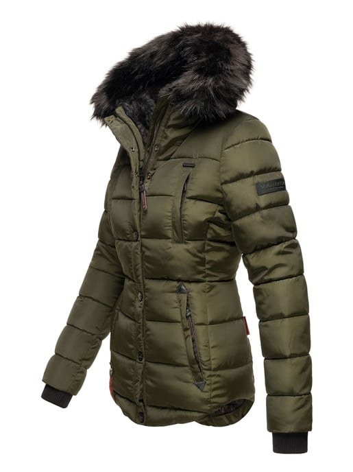 Marikoo Damen Winterjacke Lotusblüte mit Teddy-Innenfutter & Kunstfellkragen - Image 2