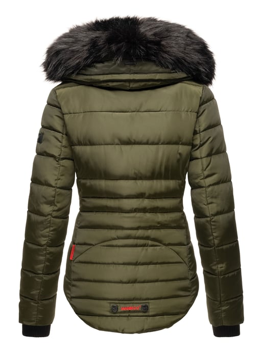 Marikoo Damen Winterjacke Lotusblüte mit Teddy-Innenfutter & Kunstfellkragen - Image 4