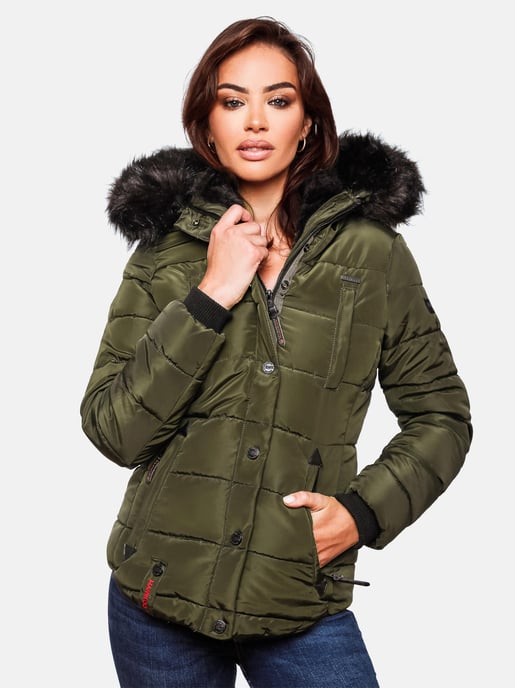 Marikoo Damen Winterjacke Lotusblüte mit Teddy-Innenfutter & Kunstfellkragen - Image 6