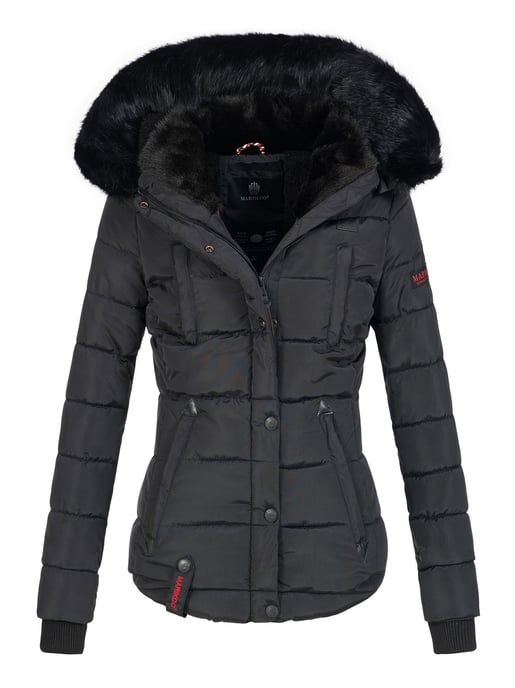 Marikoo Damen Winterjacke Lotusblüte mit Teddy-Innenfutter & Kunstfellkragen - Image 1