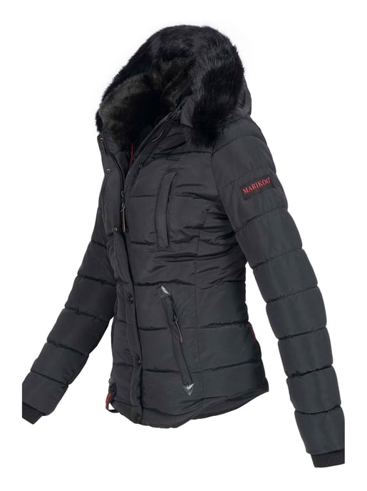 Marikoo Damen Winterjacke Lotusblüte mit Teddy-Innenfutter & Kunstfellkragen - Image 2