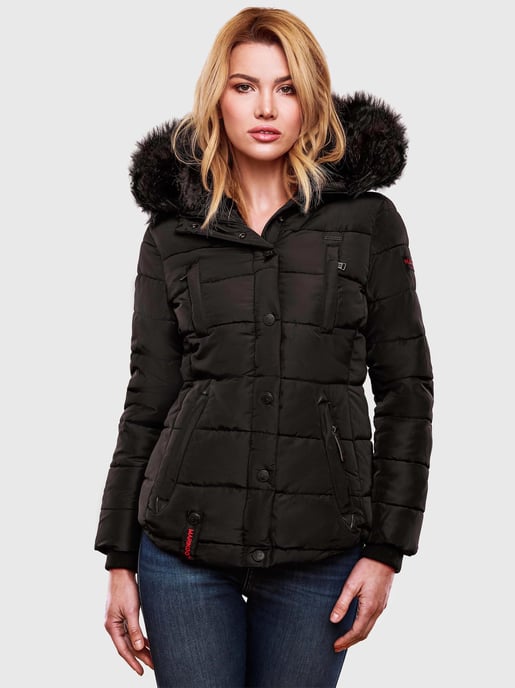 Marikoo Damen Winterjacke Lotusblüte mit Teddy-Innenfutter & Kunstfellkragen - Image 4