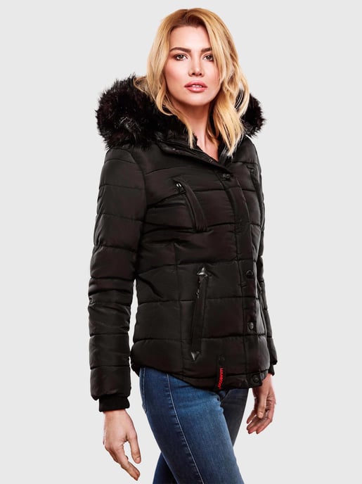 Marikoo Damen Winterjacke Lotusblüte mit Teddy-Innenfutter & Kunstfellkragen - Image 6