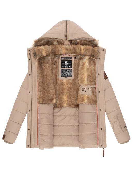Marikoo Damen Winterjacke Nekoo mit Kunstfellkapuze & Teddy-Innenfutter - Image 6