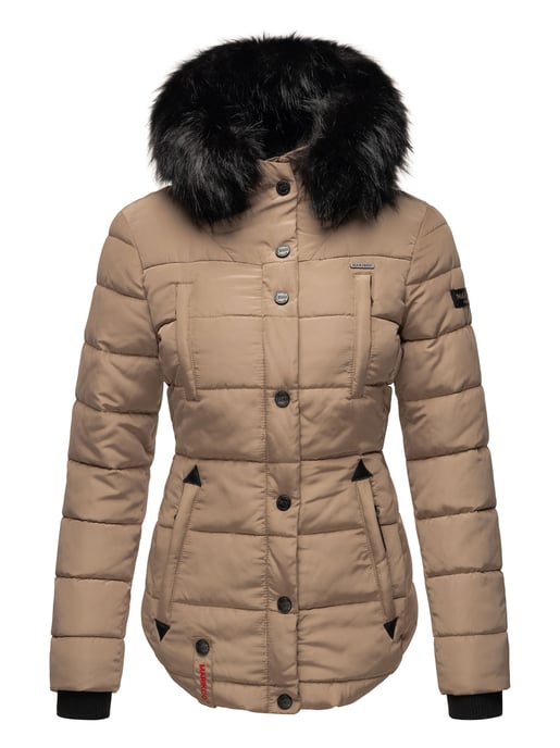 Marikoo Damen Winterjacke Lotusblüte mit Teddy-Innenfutter & Kunstfellkragen - Image 2