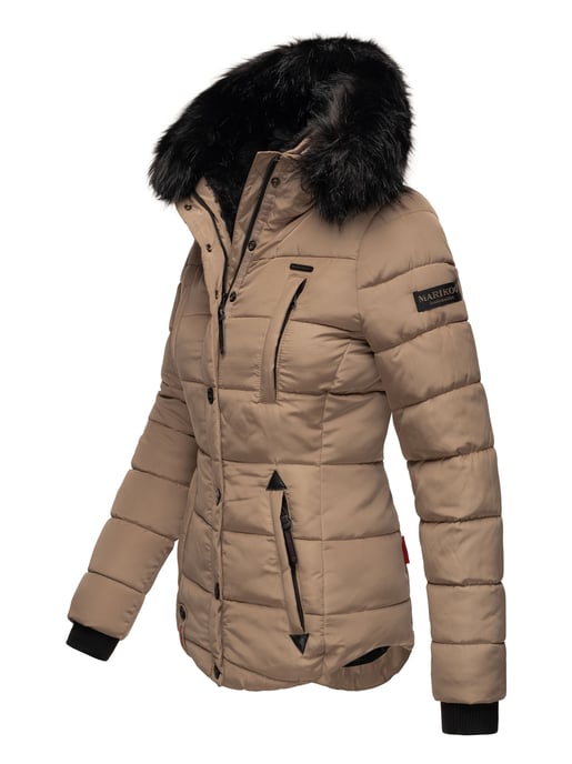 Marikoo Damen Winterjacke Lotusblüte mit Teddy-Innenfutter & Kunstfellkragen - Image 3