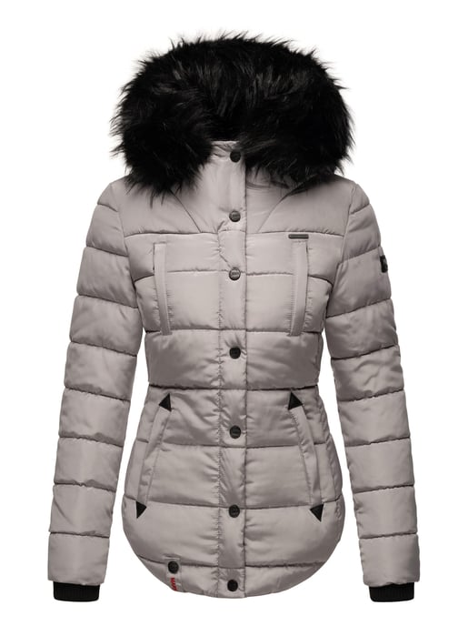 Marikoo Damen Winterjacke Lotusblüte mit Teddy-Innenfutter & Kunstfellkragen - Image 2