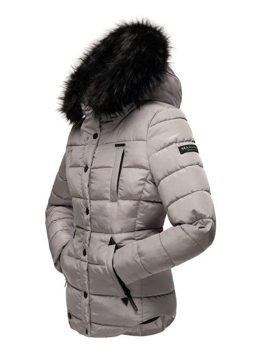 Marikoo Damen Winterjacke Lotusblüte mit Teddy-Innenfutter & Kunstfellkragen - Image 4