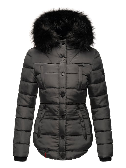 Marikoo Damen Winterjacke Lotusblüte mit Teddy-Innenfutter & Kunstfellkragen - Image 2