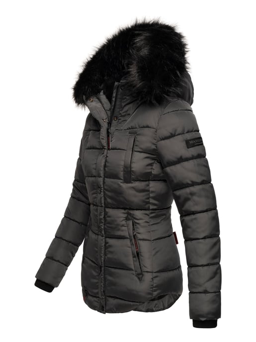 Marikoo Damen Winterjacke Lotusblüte mit Teddy-Innenfutter & Kunstfellkragen - Image 3