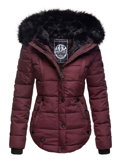 Marikoo Damen Winterjacke Lotusblüte mit Teddy-Innenfutter & Kunstfellkragen - Image 1
