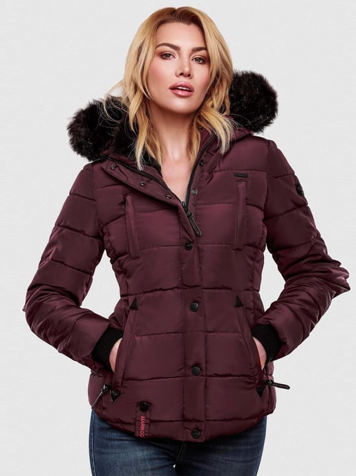 Marikoo Damen Winterjacke Lotusblüte mit Teddy-Innenfutter & Kunstfellkragen - Image 2