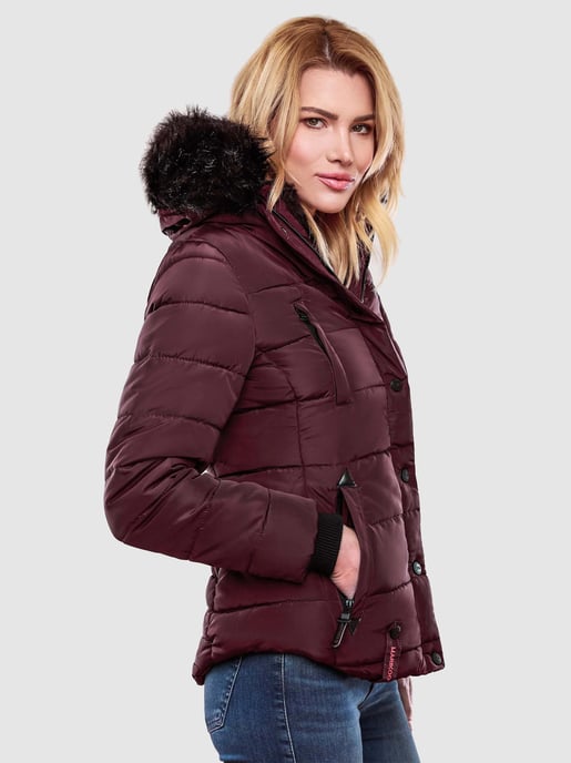 Marikoo Damen Winterjacke Lotusblüte mit Teddy-Innenfutter & Kunstfellkragen - Image 4
