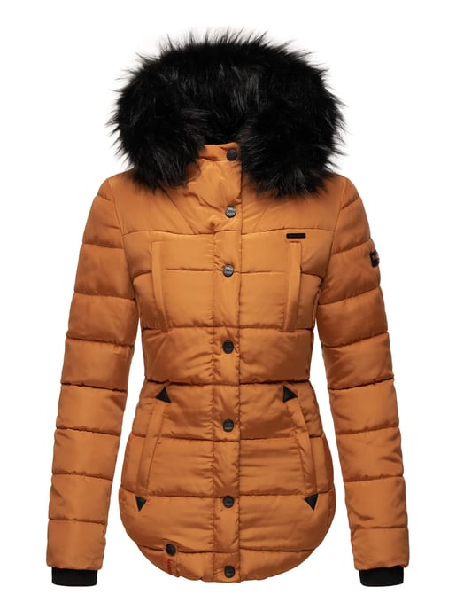 Marikoo Damen Winterjacke Lotusblüte mit Teddy-Innenfutter & Kunstfellkragen - Image 2