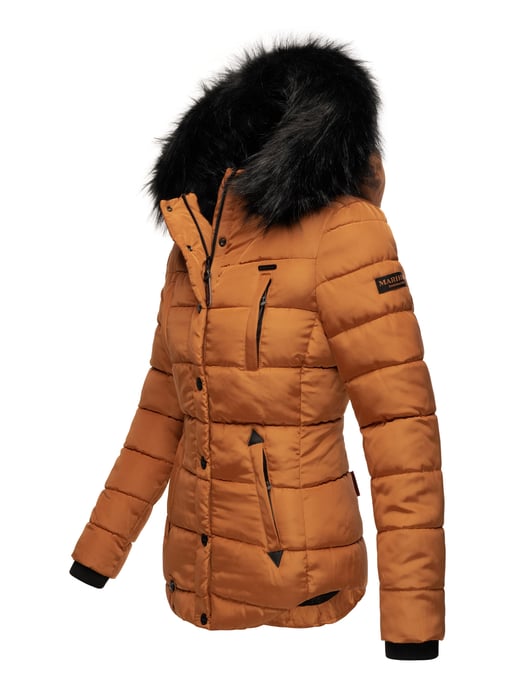 Marikoo Damen Winterjacke Lotusblüte mit Teddy-Innenfutter & Kunstfellkragen - Image 3