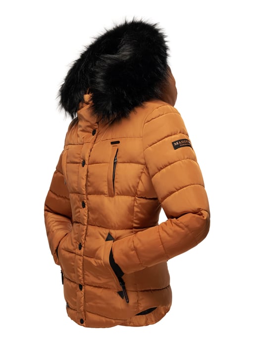 Marikoo Damen Winterjacke Lotusblüte mit Teddy-Innenfutter & Kunstfellkragen - Image 4