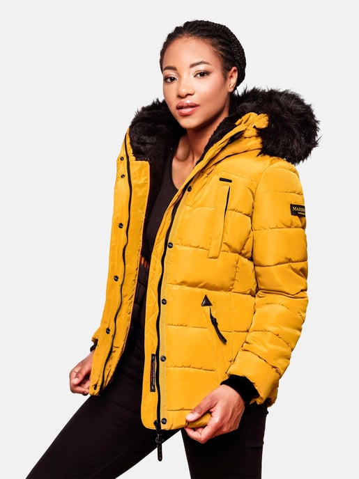 Marikoo Damen Winterjacke Lotusblüte mit Teddy-Innenfutter & Kunstfellkragen - Image 3