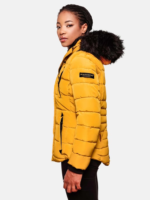 Marikoo Damen Winterjacke Lotusblüte mit Teddy-Innenfutter & Kunstfellkragen - Image 4