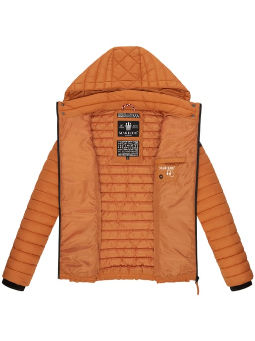 Marikoo Damen Steppjacke Samtpfote mit abnehmbarer Kapuze & Rippbündchen - Image 6