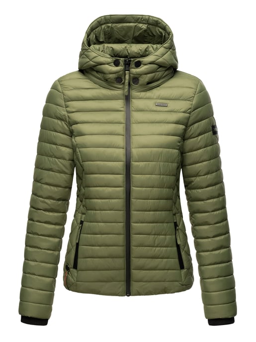 Marikoo Damen Steppjacke Samtpfote mit abnehmbarer Kapuze & Rippbündchen - Image 2