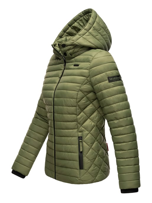 Marikoo Damen Steppjacke Samtpfote mit abnehmbarer Kapuze & Rippbündchen - Image 3