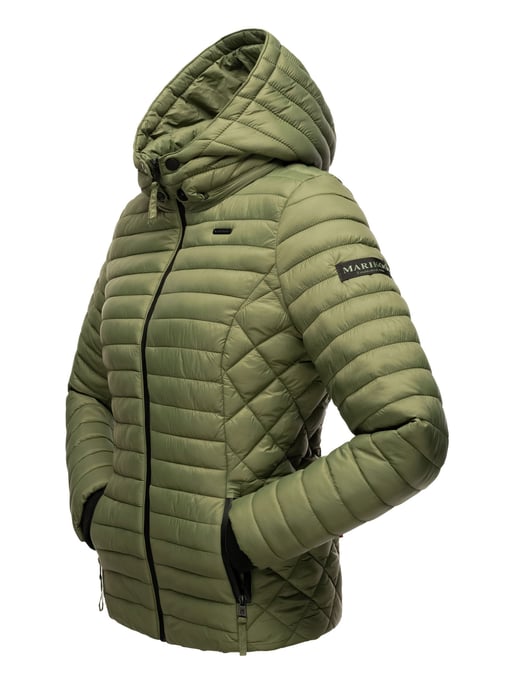 Marikoo Damen Steppjacke Samtpfote mit abnehmbarer Kapuze & Rippbündchen - Image 4