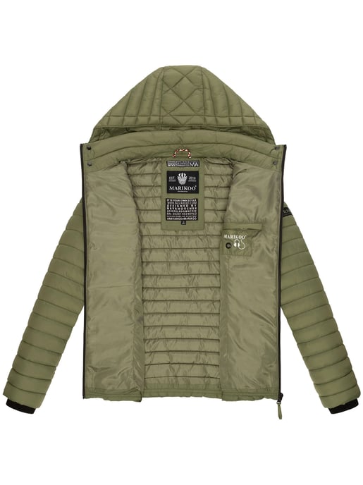 Marikoo Damen Steppjacke Samtpfote mit abnehmbarer Kapuze & Rippbündchen - Image 6