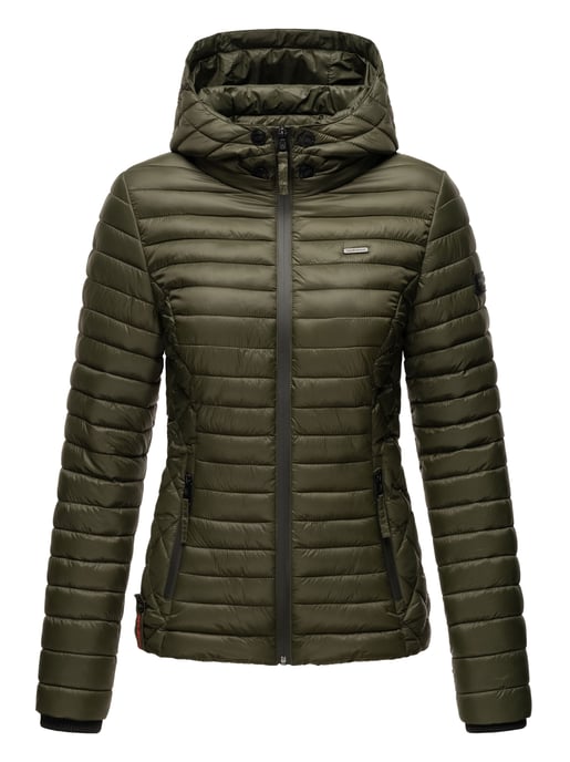Marikoo Damen Steppjacke Samtpfote mit abnehmbarer Kapuze & Rippbündchen - Image 2