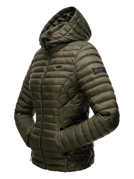 Marikoo Damen Steppjacke Samtpfote mit abnehmbarer Kapuze & Rippbündchen - Image 4