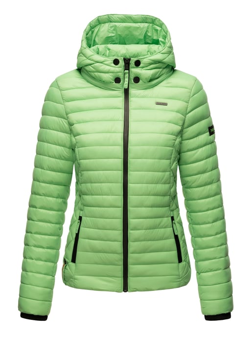 Marikoo Damen Steppjacke Samtpfote mit abnehmbarer Kapuze & Rippbündchen - Image 2