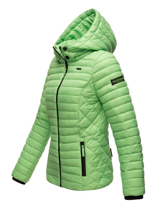 Marikoo Damen Steppjacke Samtpfote mit abnehmbarer Kapuze & Rippbündchen - Image 3