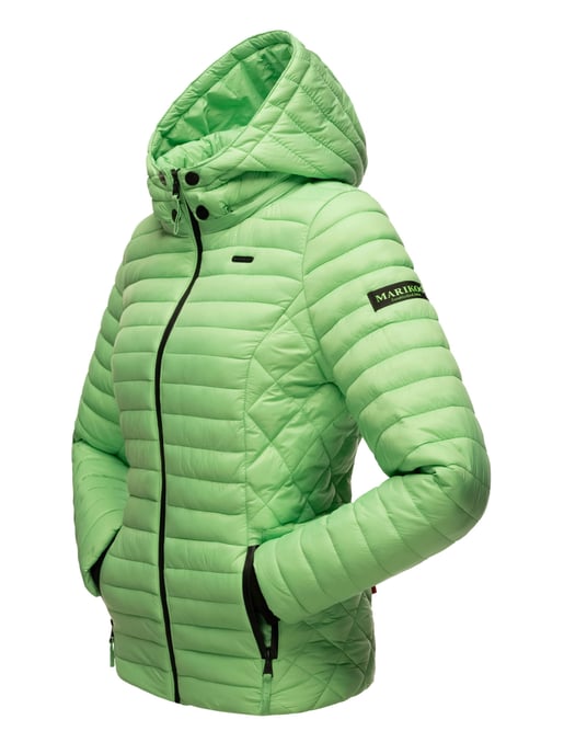 Marikoo Damen Steppjacke Samtpfote mit abnehmbarer Kapuze & Rippbündchen - Image 4