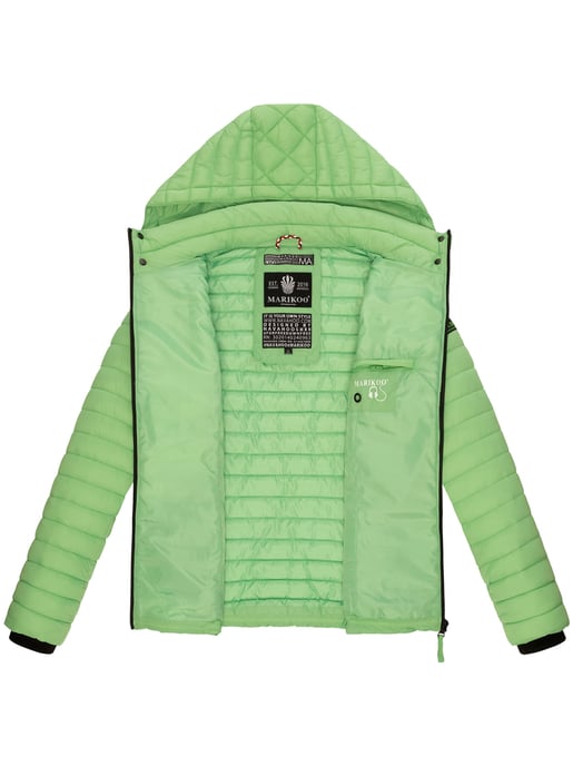 Marikoo Damen Steppjacke Samtpfote mit abnehmbarer Kapuze & Rippbündchen - Image 6