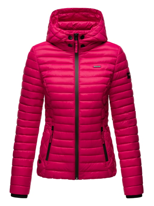 Marikoo Damen Steppjacke Samtpfote mit abnehmbarer Kapuze & Rippbündchen - Image 2