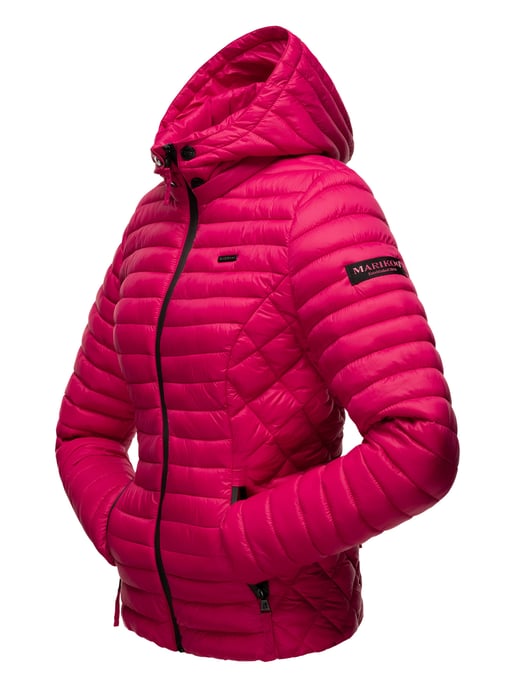 Marikoo Damen Steppjacke Samtpfote mit abnehmbarer Kapuze & Rippbündchen - Image 4