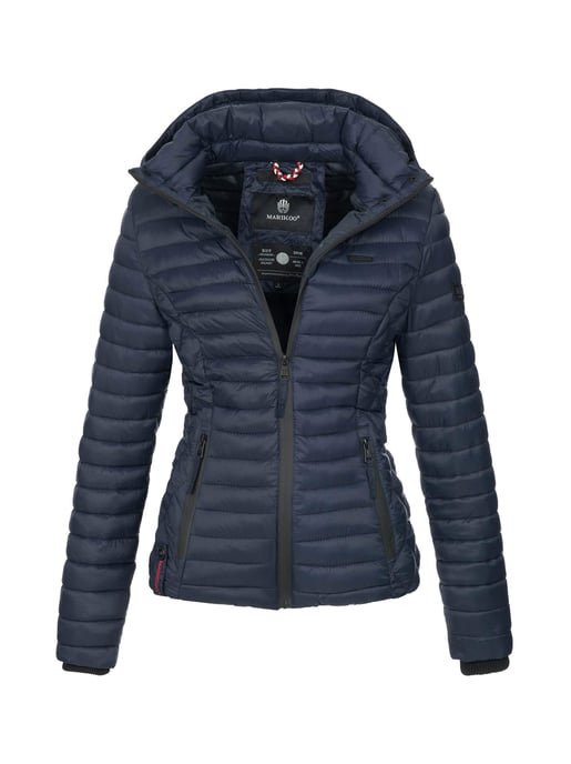 Marikoo Damen Steppjacke Samtpfote mit abnehmbarer Kapuze & Rippbündchen - Image 1