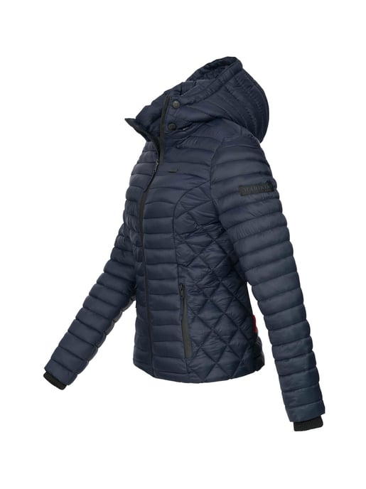 Marikoo Damen Steppjacke Samtpfote mit abnehmbarer Kapuze & Rippbündchen - Image 2