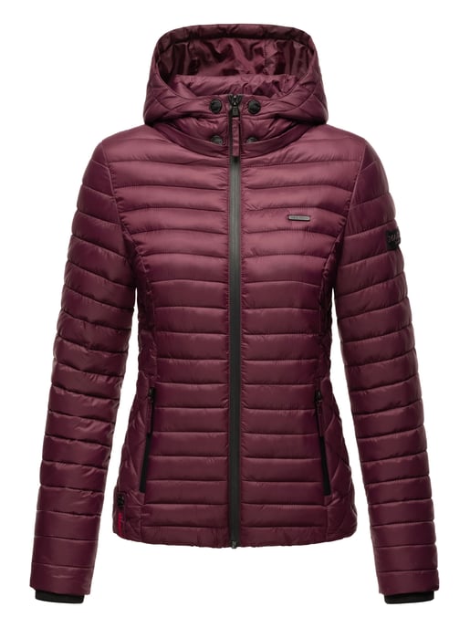 Marikoo Damen Steppjacke Samtpfote mit abnehmbarer Kapuze & Rippbündchen - Image 2