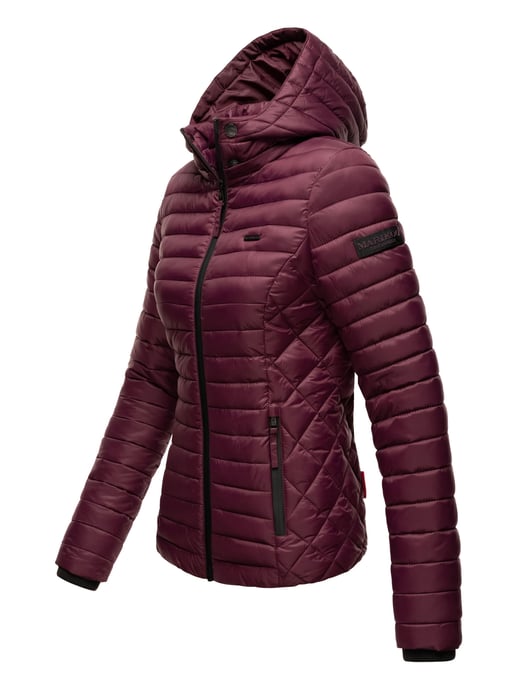 Marikoo Damen Steppjacke Samtpfote mit abnehmbarer Kapuze & Rippbündchen - Image 3