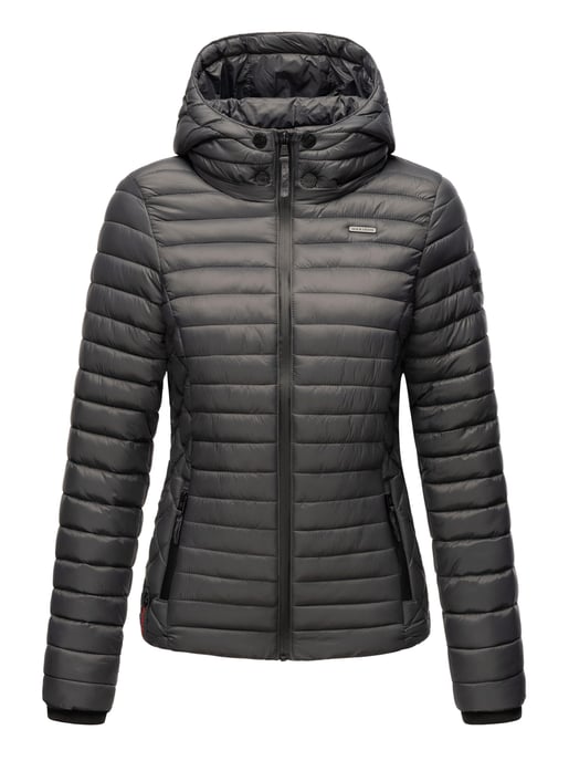 Marikoo Damen Steppjacke Samtpfote mit abnehmbarer Kapuze & Rippbündchen - Image 2