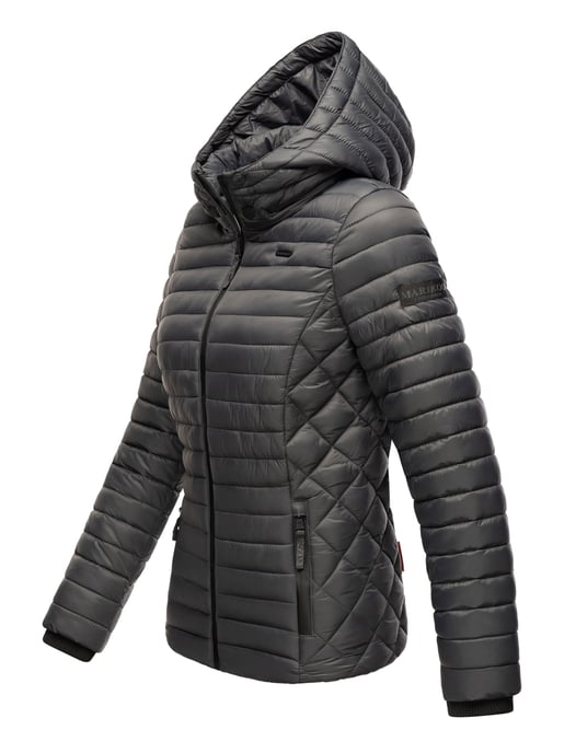 Marikoo Damen Steppjacke Samtpfote mit abnehmbarer Kapuze & Rippbündchen - Image 3