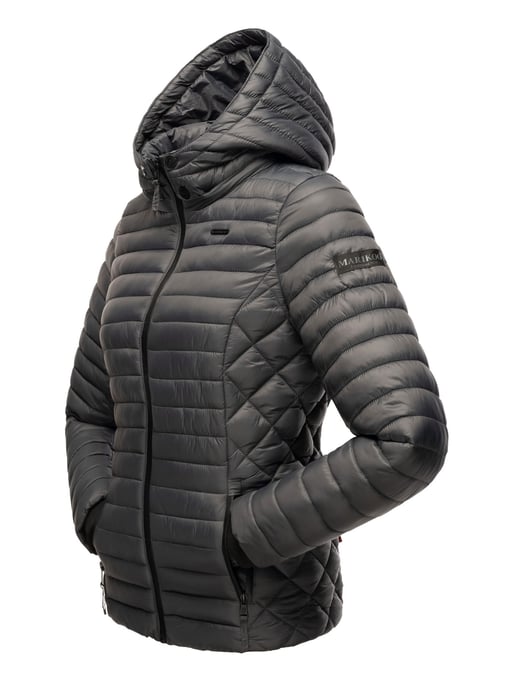 Marikoo Damen Steppjacke Samtpfote mit abnehmbarer Kapuze & Rippbündchen - Image 4