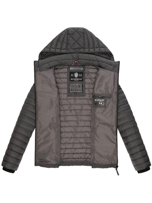 Marikoo Damen Steppjacke Samtpfote mit abnehmbarer Kapuze & Rippbündchen - Image 6