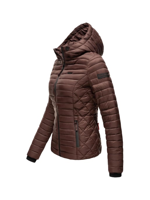 Marikoo Damen Steppjacke Samtpfote mit abnehmbarer Kapuze & Rippbündchen - Image 3