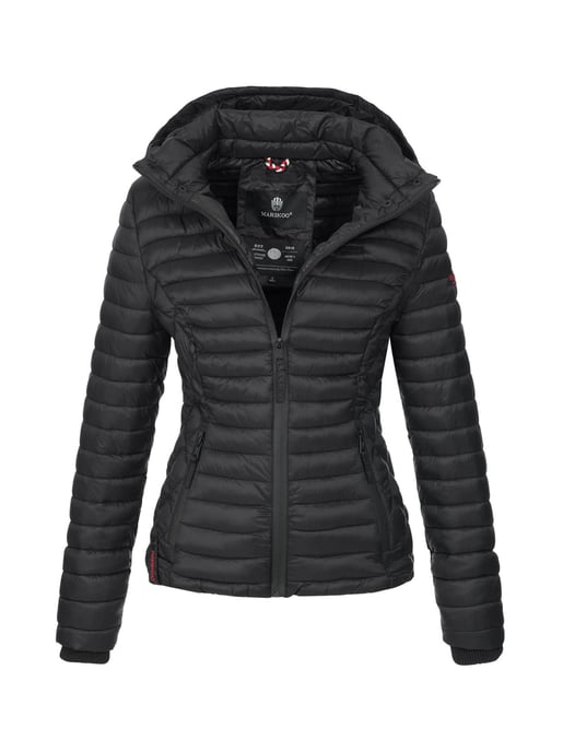 Marikoo Damen Steppjacke Samtpfote mit abnehmbarer Kapuze & Rippbündchen - Image 1