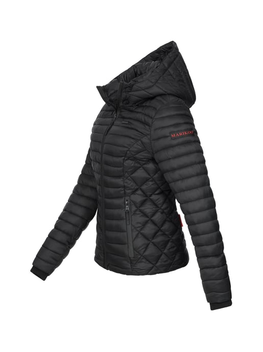 Marikoo Damen Steppjacke Samtpfote mit abnehmbarer Kapuze & Rippbündchen - Image 3