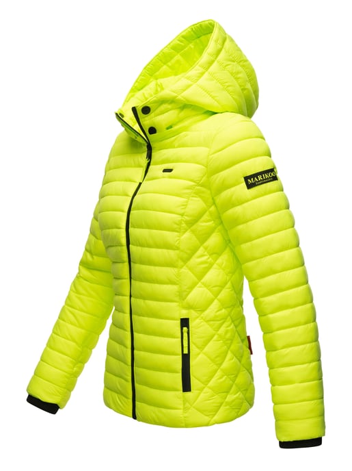 Marikoo Damen Steppjacke Samtpfote mit abnehmbarer Kapuze & Rippbündchen - Image 3