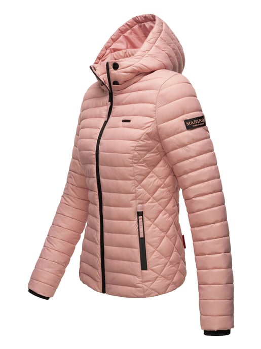 Marikoo Damen Steppjacke Samtpfote mit abnehmbarer Kapuze & Rippbündchen - Image 3